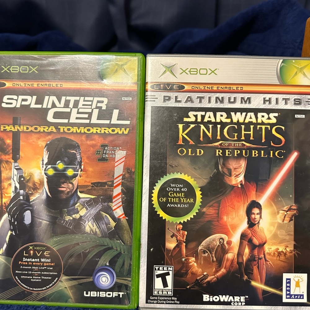 Original X Box Games, Splinter Cell and Star Wars